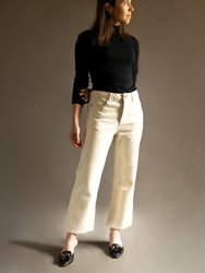 Petite High-Rise Loose Fit Straight-Leg Jeans - White