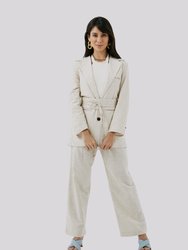 Pinheiros Petite Wide Leg Linen Trousers