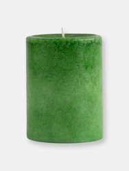 Pier 1 3x4 Mottled Pillar Candle - Apple Mint