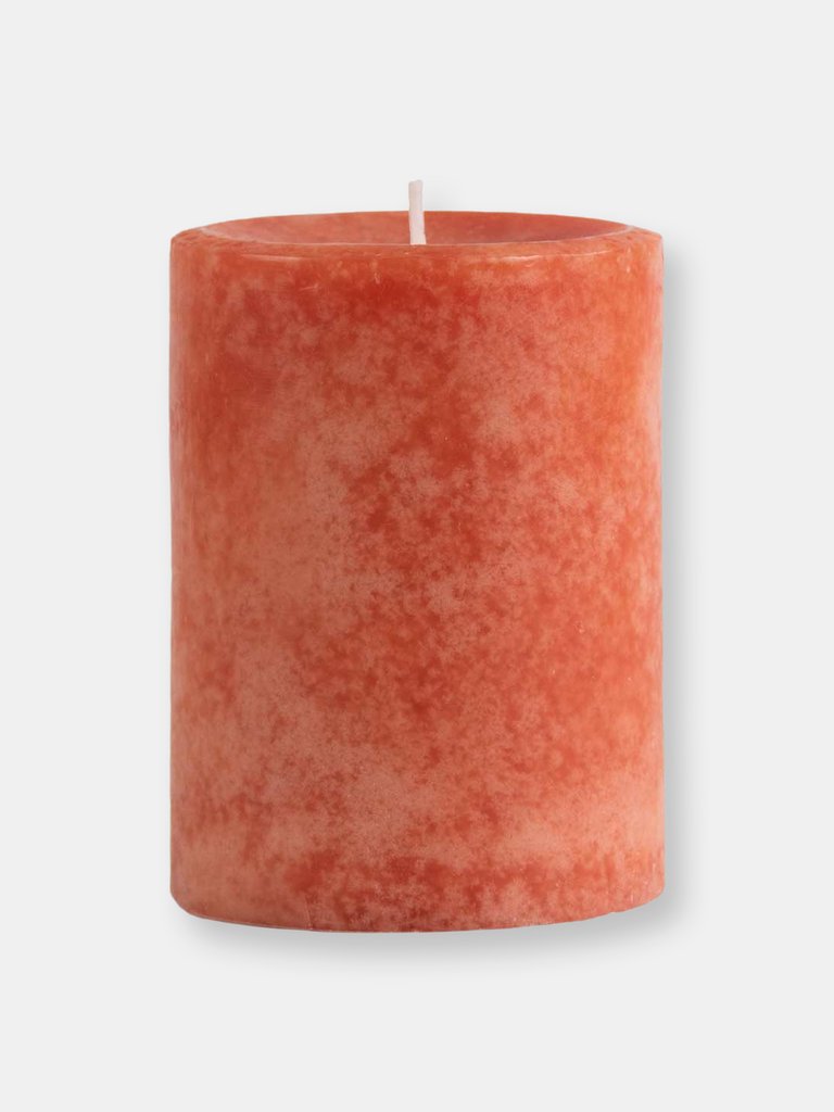 Pier 1 3x4 Mottled Pillar Candle - Pink Grapefruit