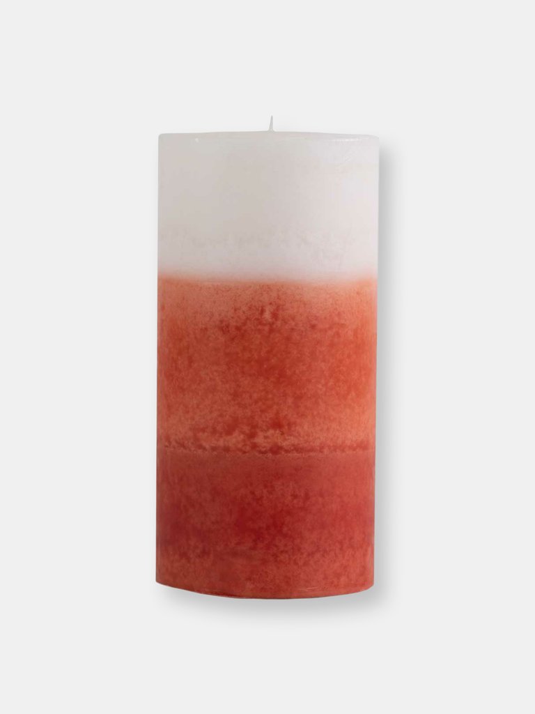 Pier 1 3x6 Layered Pillar Candle - Pink Grapefruit
