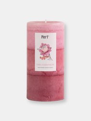 Pier 1 3x6 Layered Pillar Candle - Pink Champagne