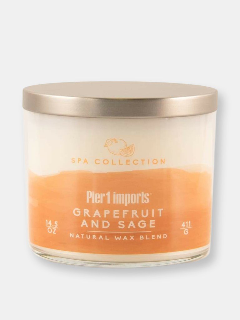 Pier 1 Spa Collection Filled 3-Wick Candle - Grapefruit & Sage