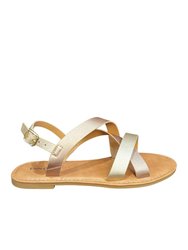 Two Tone Sandals - Gold Multi
