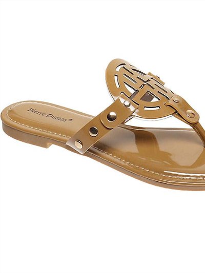 Pierre Dumas Women's Medallion Sandals In Mocha Patent product