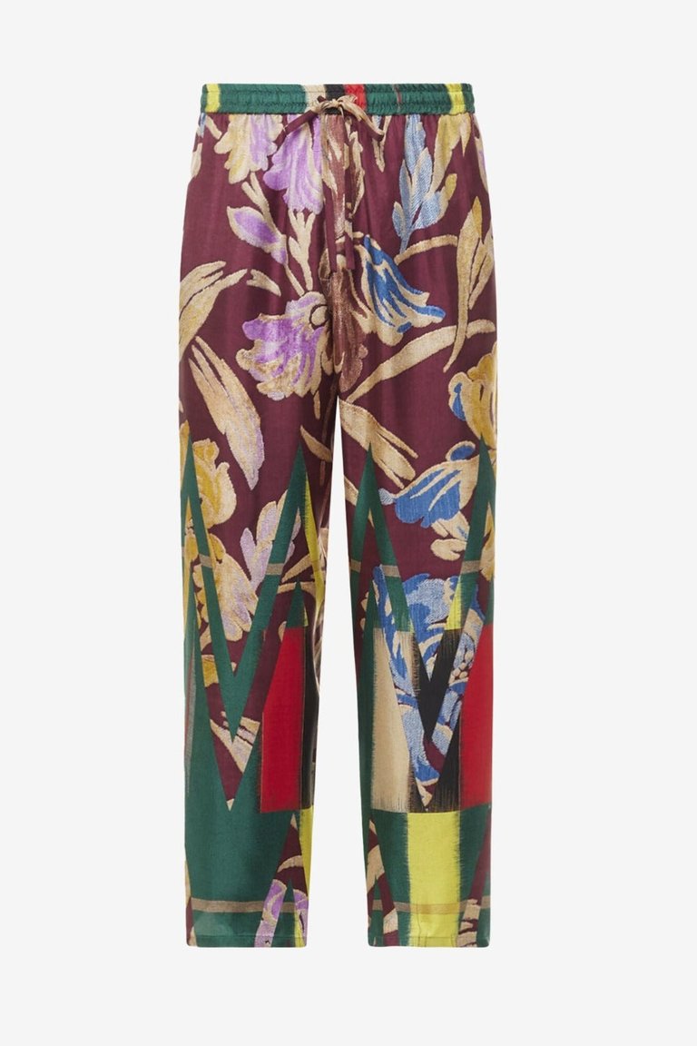 Aloe Pants - Burgundy Floral