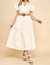 Button Down Belted Maxi Dress In Cream