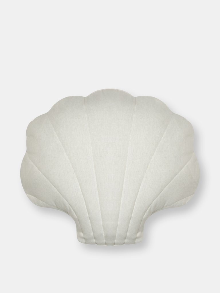 Clam Shell Plush Pillow - White