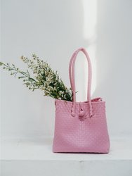 Darla Recycled Plastic Woven Tote - Bubblegum Pink - Pink Haley