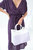 Lola Recycled Plastic Woven Tote Large - White and Lite Purple Checker - White and Lite Purple
