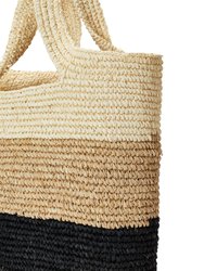 Sawyer Handmade Colorblock Raffia Beach Tote