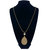 12Mm Ab Cushion Cut Post With Gold Beaded Teardrop Necklace In Gol - Gold