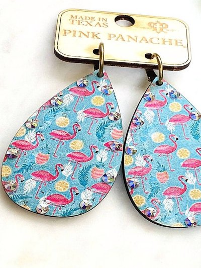 Pink Panache Women's Teardrop Flamingo Earrings product