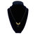 Wood And Brushed Gold Bead Necklace - Black