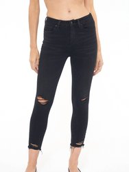 Audrey Mid Rise Skinny Crop Jeans - Carbon - Carbon