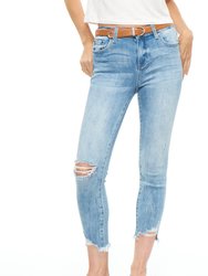 Audrey Mid Rise Skinny Crop Jeans - Sierra Distressed - Sierra Distressed