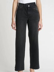 Bobbie Crossover High Rise Wide Leg Jeans - Taurus Black