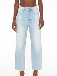 Cassie Crop Super High Rise Straight Crop Jeans - Palisade Vintage