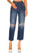 Cassie Crop Super High Rise Straight Jean In Motive Distressed