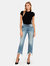 Charlie Distressed High Rise Straight Leg Jeans