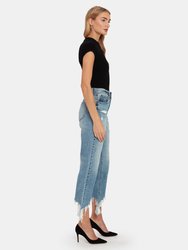 Charlie Distressed High Rise Straight Leg Jeans