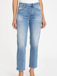 Charlie High Rise Straight Ankle Jean - Spruce
