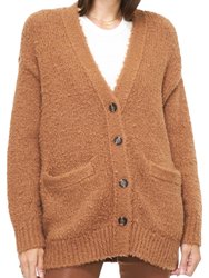 Grant Oversized Teddy Cardigan - Cognac