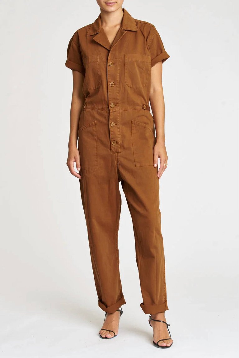 Grover Short Sleeve Field Suit In Spicy Brown - Spicy Brown