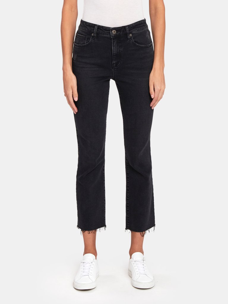 Lennon High Rise Crop Flare Jeans - After Dark