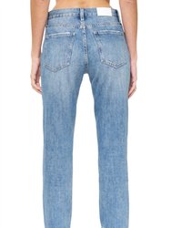 Maya Mid Rise Easy Straight Ankle Jeans