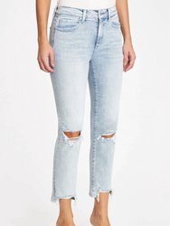 Monroe High Rise Cigarette Jeans In Dune Distressed