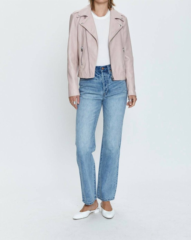 Nicolette Mod Moto Jacket In Mellow Rose - Mellow Rose