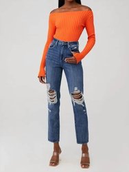 Presley High Rise Relaxed Roller Jeans - Eternal Destructed