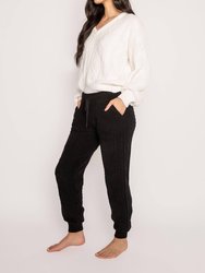 Cable Sweater Banded Jogger