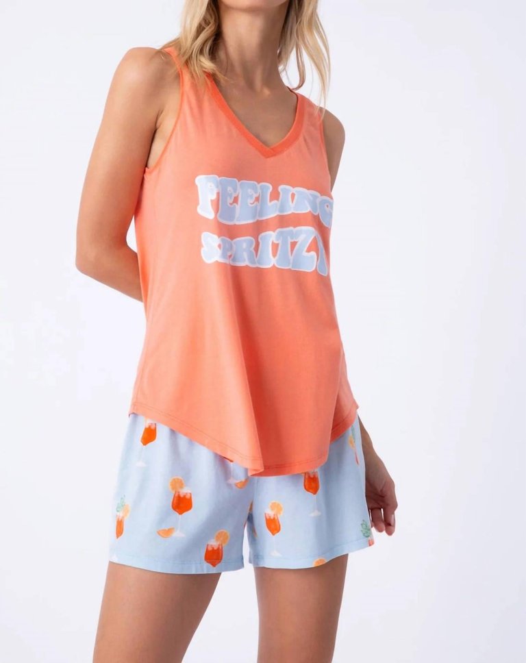 Feeling Spritzy Tank Top In Orange - Orange