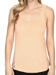 Lace Trim Tank Top - Melon