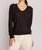 Long Sleeve Textured Knit Top - Black