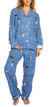 Love You A Latke Hanukkah Print 100% Cotton Flannel Pj Set - Denim