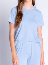 Reloved Lounge Short Sleeve Top - Ice Blue