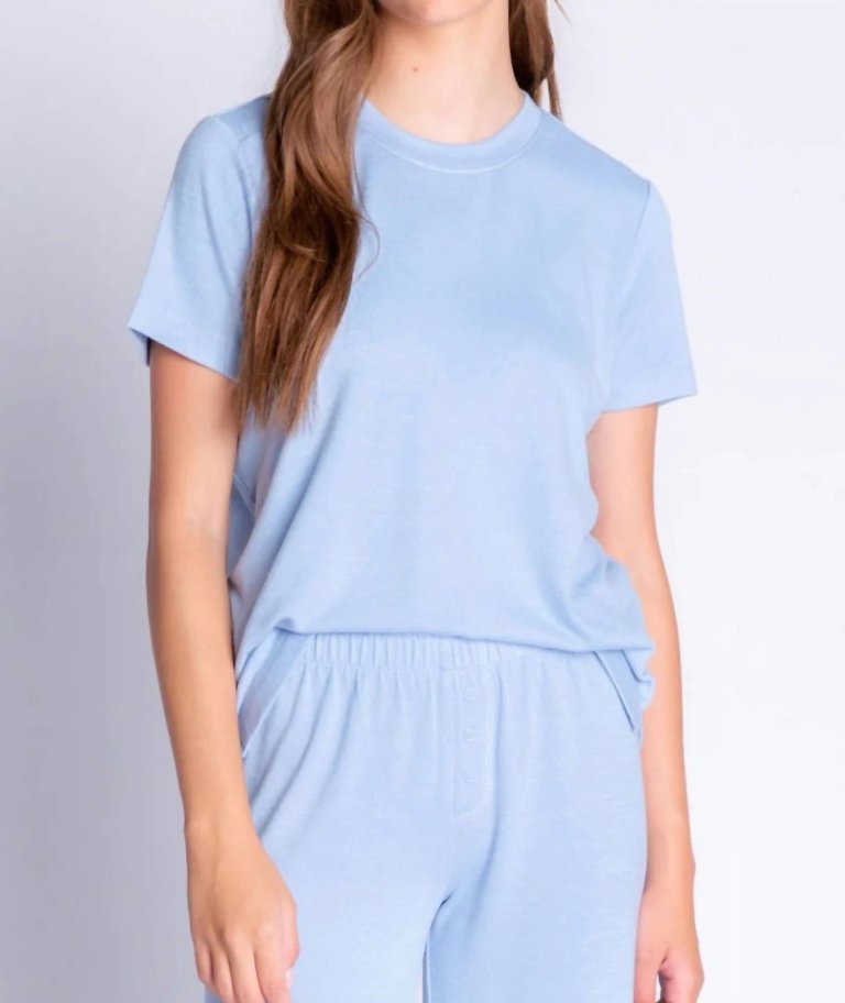 Reloved Lounge Short Sleeve Top - Ice Blue