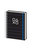 Pinstripe A5 Wirebound Notebook  - Black/Blue/White