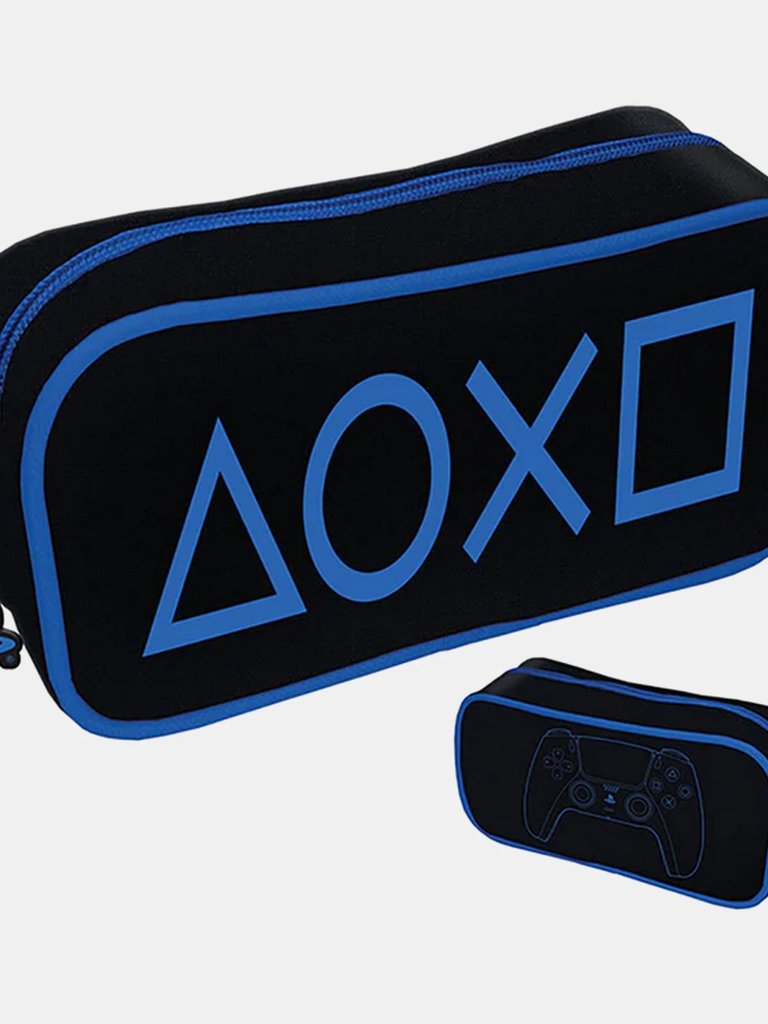 Rectangle Pencil Case - Black/Blue