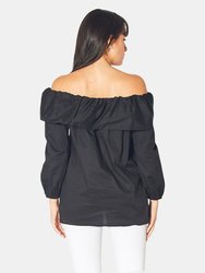 Off Shoulder Bow Top in Black