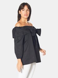 Off Shoulder Bow Top in Black