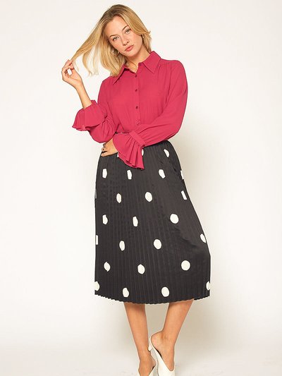 Pleione Pleated Polkadot Midi Skirt product