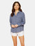 Pleione Solid Low Back Button Shirt - Dusty Blue