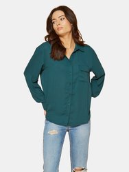 Pleione Solid Low Back Button Shirt