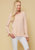 Ribbed Knit Top With Gathered Bell Cuff - Blush