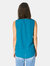 Sleeveless Knot Front Woven Top in Teal