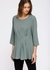 Women's 3/4 Sleeve Pleated Blouse Top - Sage